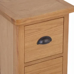 Rutland Oak 2 Drawer Slim Bedside Table -Furniture Specialty Store rutlandoak 147