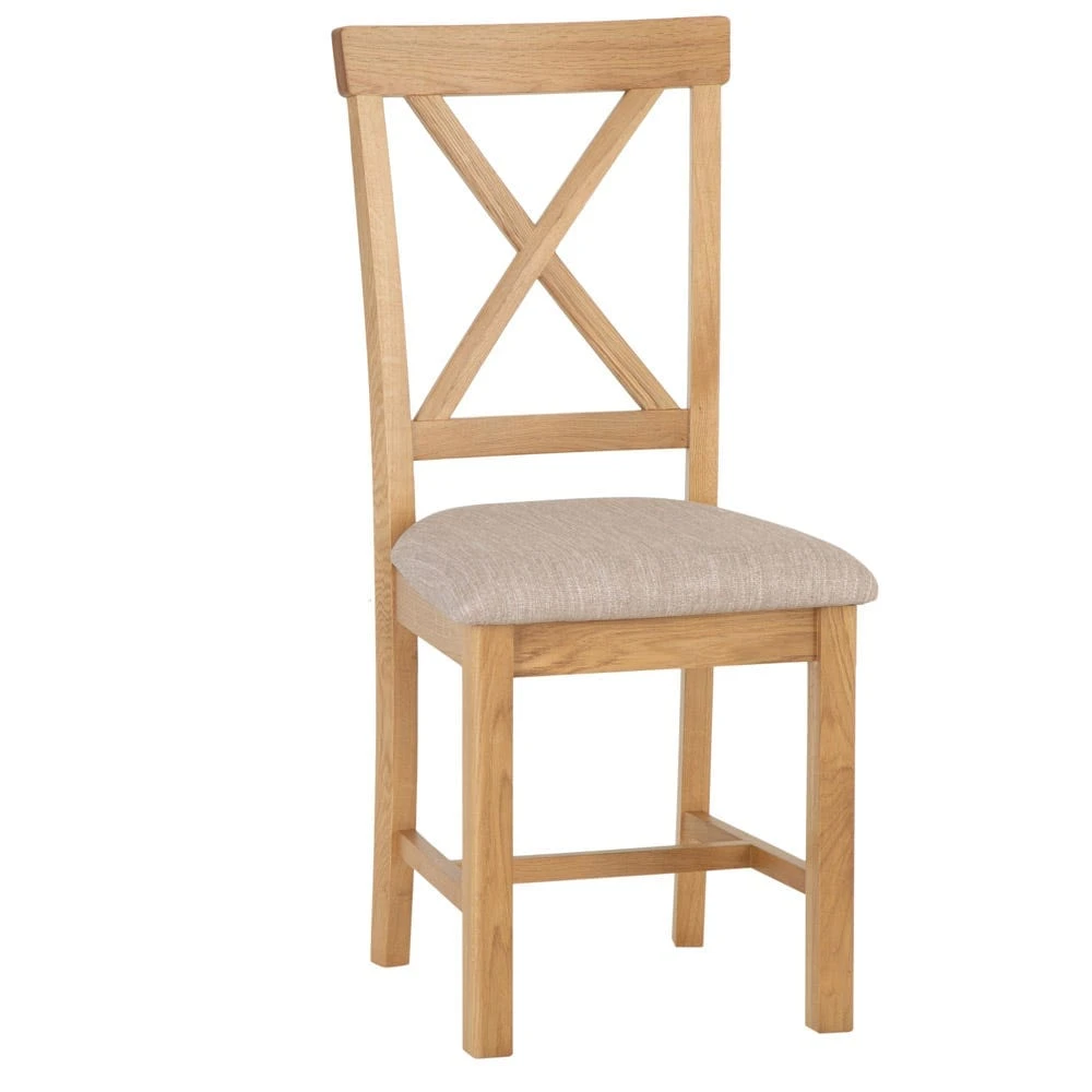 Rutland Oak Fabric Seat Dining Chair 2 Rutland Oak Fabric Seat Dining Chair - Image 2