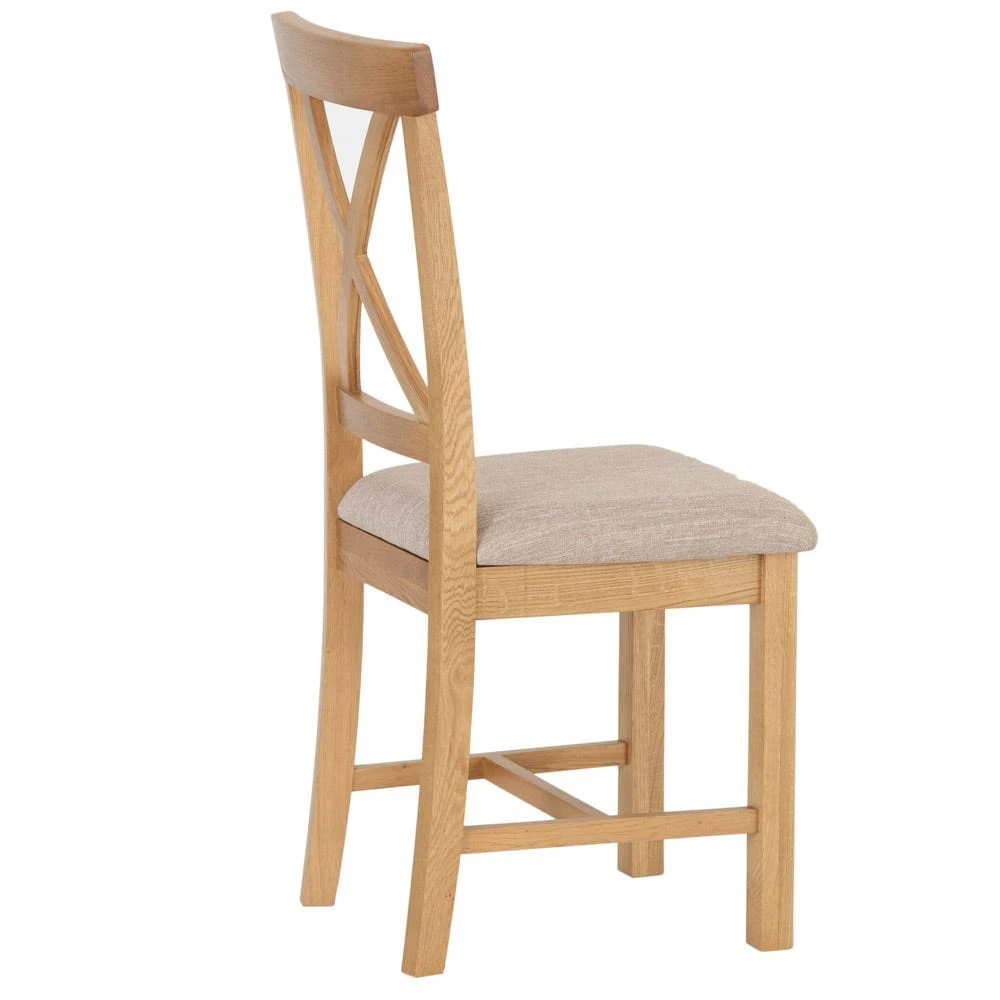 Rutland Oak Fabric Seat Dining Chair 4 Rutland Oak Fabric Seat Dining Chair - Image 4