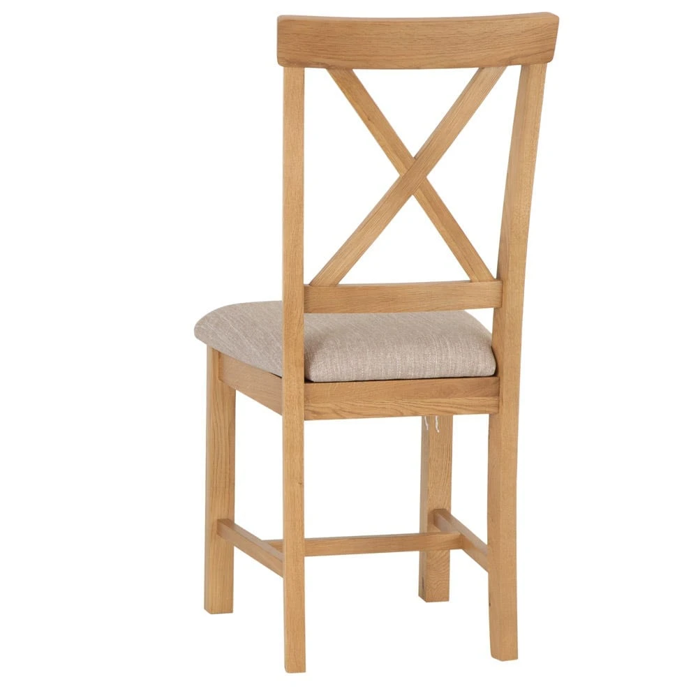 Rutland Oak Fabric Seat Dining Chair 3 Rutland Oak Fabric Seat Dining Chair - Image 3
