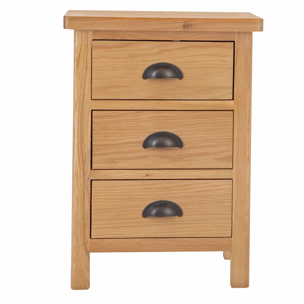 Rutland Oak 3 Drawer Large Bedside Table 6 Rutland Oak 3 Drawer Large Bedside Table - Image 6