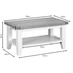 Suffolk White Painted Oak Small Coffee Table -Furniture Specialty Store sct