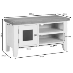 Suffolk White Painted Oak Standard TV Unit -Furniture Specialty Store stv 1