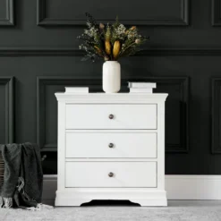 Florence White Painted Chest Of 3 Drawers
