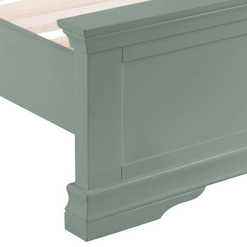 Florence Sage Green Painted Double Bed Frame Low Panelled Footboard 7 Florence Sage Green Painted Double Bed Frame Low Panelled Footboard - Image 7