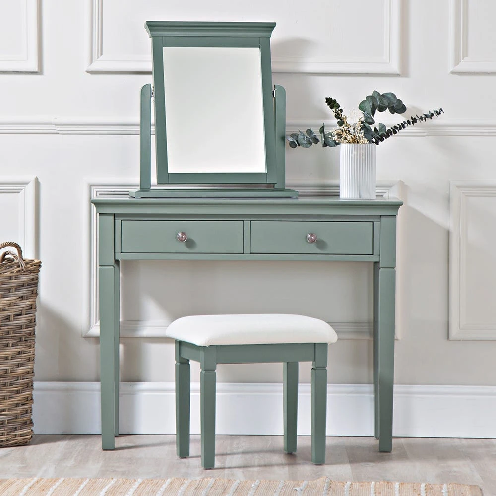 Florence Sage Green Painted Dressing Table 1 Florence Sage Green Painted Dressing Table