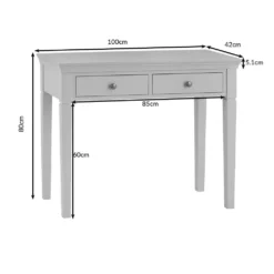 Florence White Painted Dressing Table -Furniture Specialty Store sw dt dims 1