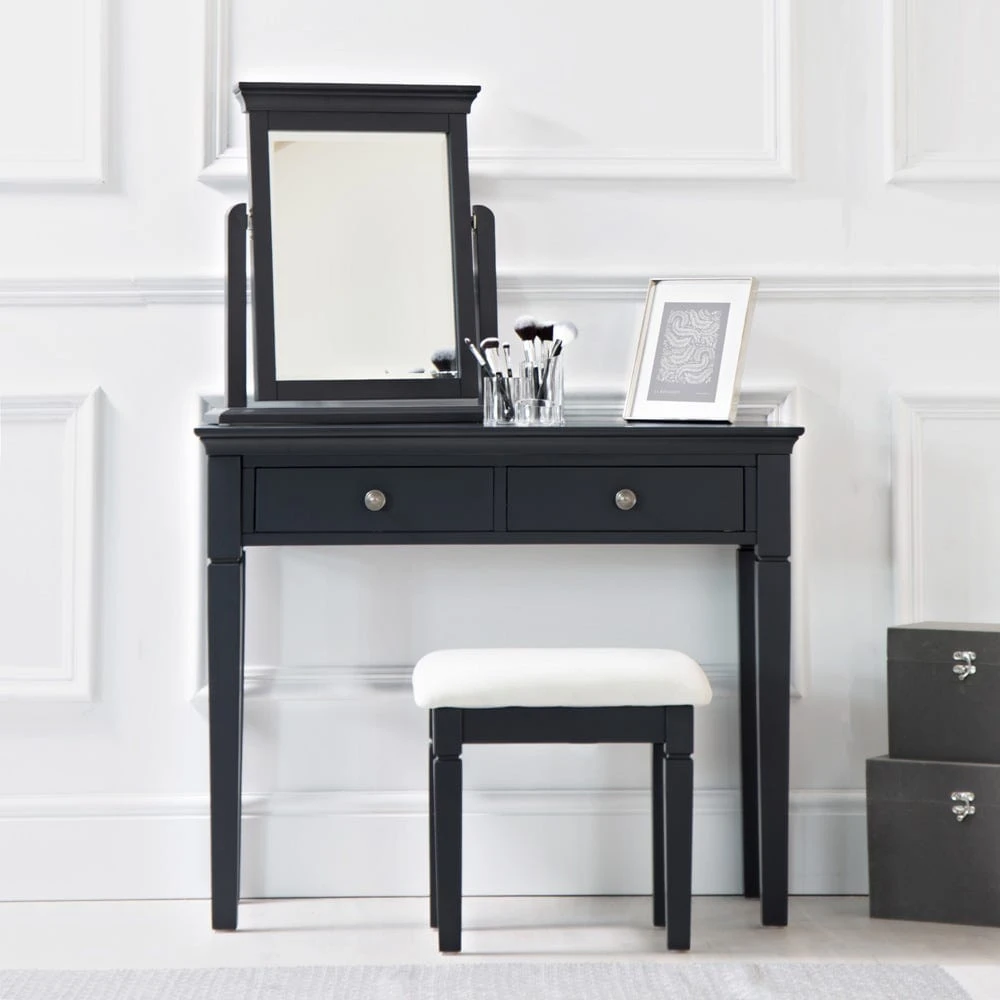 Florence Midnight Grey Painted Dressing Table 1 Florence Midnight Grey Painted Dressing Table