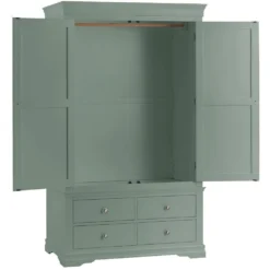 Florence Sage Green Painted 2 Door Wardrobe With Drawers -Furniture Specialty Store sw gwr cg2 9 3