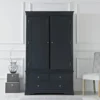 Florence Midnight Grey Painted 2 Door Wardrobe With Drawers