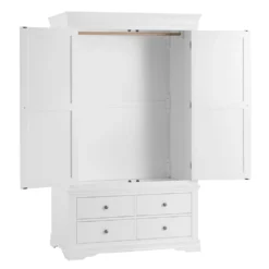 Florence White Painted 2 Door Wardrobe With Drawers -Furniture Specialty Store sw gwr white 2