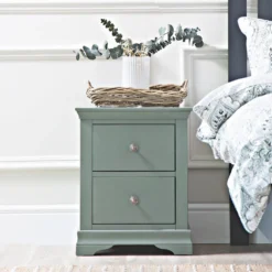 Florence Sage Green Painted Large Bedside Table