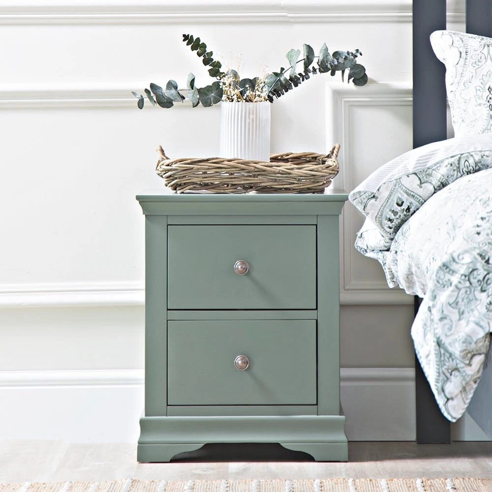 Florence Sage Green Painted Large Bedside Table 1 Florence Sage Green Painted Large Bedside Table