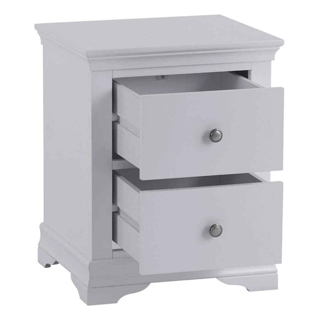 Florence Grey Painted Large Bedside Table 3 Florence Grey Painted Large Bedside Table - Image 3
