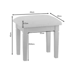 Florence White Painted Dressing Stool -Furniture Specialty Store sw st dims 1