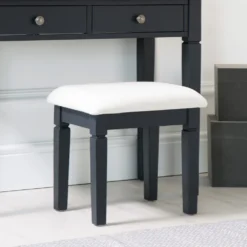 Florence Midnight Grey Painted Dressing Stool