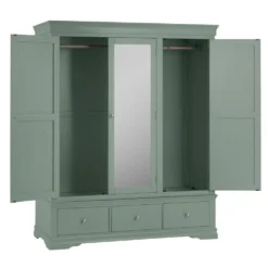 Florence Sage Green Painted 3 Door Wardrobe With Mirror 12 Florence Sage Green Painted 3 Door Wardrobe With Mirror -Furniture Specialty Store sw twr cg2 8 4