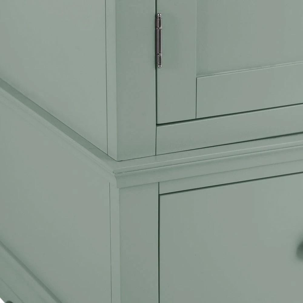 Florence Sage Green Painted 3 Door Wardrobe With Mirror 8 Florence Sage Green Painted 3 Door Wardrobe With Mirror - Image 8