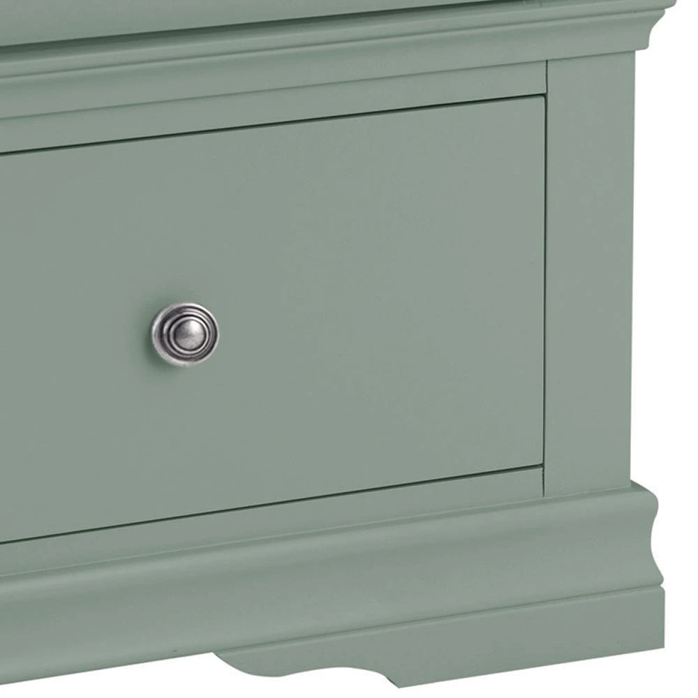 Florence Sage Green Painted 3 Door Wardrobe With Mirror 9 Florence Sage Green Painted 3 Door Wardrobe With Mirror - Image 9