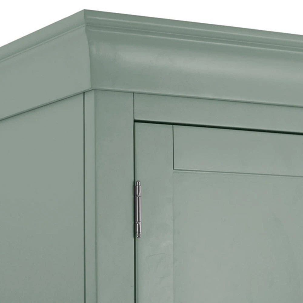 Florence Sage Green Painted 3 Door Wardrobe With Mirror 7 Florence Sage Green Painted 3 Door Wardrobe With Mirror - Image 7