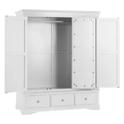 Florence White Painted 3 Door Wardrobe With Mirror -Furniture Specialty Store sw twr white 4