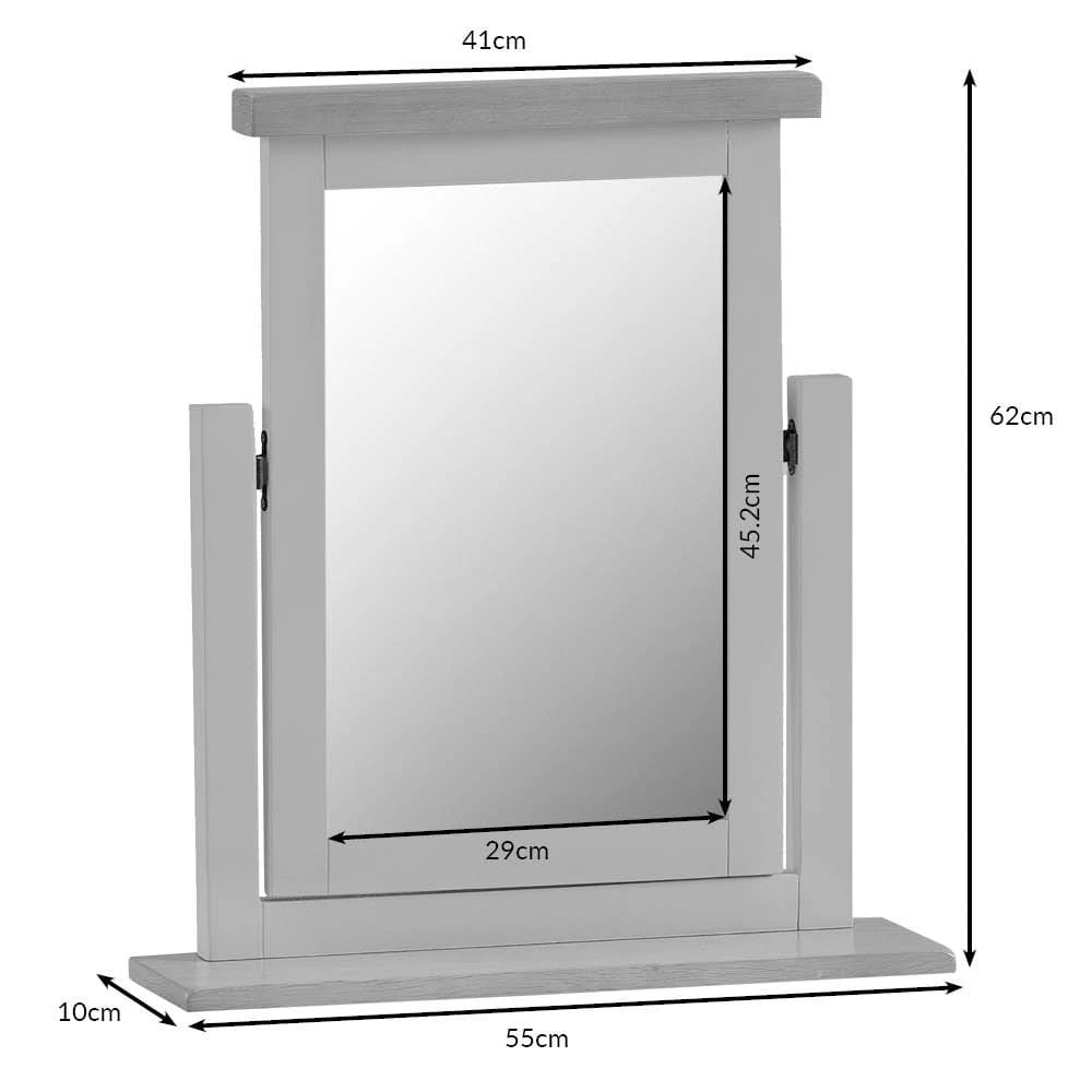 Suffolk Grey Painted Oak Dressing Table Mirror 5 Suffolk Grey Painted Oak Dressing Table Mirror - Image 5