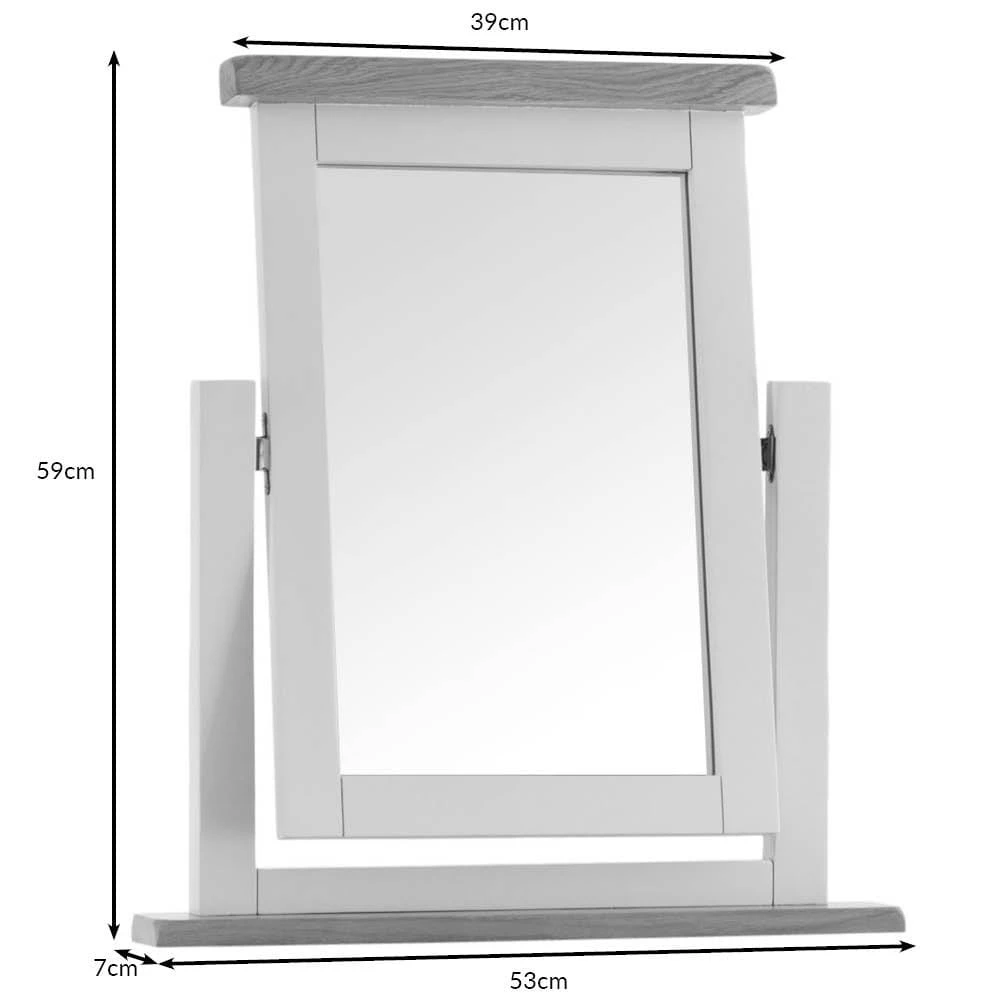 Chester White Painted Oak Dressing Table Mirror 7 Chester White Painted Oak Dressing Table Mirror - Image 7