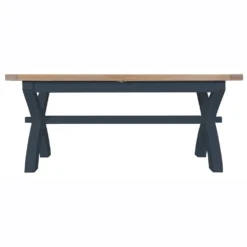 Suffolk Midnight Grey Painted Oak 1.8m Cross Extending Dining Table -Furniture Specialty Store tt 18et ch 1