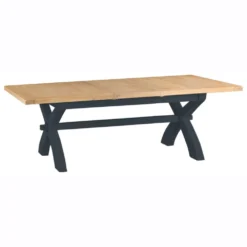 Suffolk Midnight Grey Painted Oak 1.8m Cross Extending Dining Table -Furniture Specialty Store tt 18et ch 3