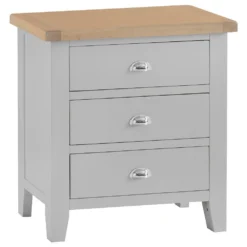 Suffolk Grey Painted Oak Chest Of 3 Drawers