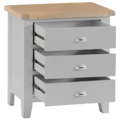 Suffolk Grey Painted Oak Chest Of 3 Drawers -Furniture Specialty Store tt 3dc grey 5