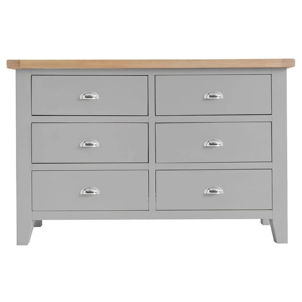 Suffolk Grey Painted Oak Chest Of 6 Drawers 6 Suffolk Grey Painted Oak Chest Of 6 Drawers - Image 6