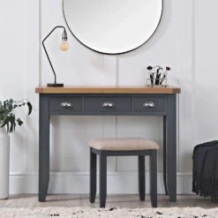 Suffolk Midnight Grey Painted Oak Dressing Table
