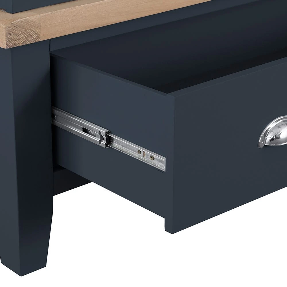 Suffolk Midnight Grey Painted Oak 2 Door Wardrobe With Drawer 8 Suffolk Midnight Grey Painted Oak 2 Door Wardrobe With Drawer - Image 8