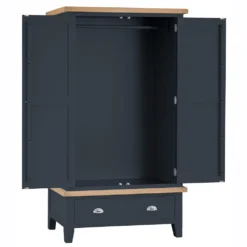 Suffolk Midnight Grey Painted Oak 2 Door Wardrobe With Drawer 11 Suffolk Midnight Grey Painted Oak 2 Door Wardrobe With Drawer -Furniture Specialty Store tt l2dr ch 5
