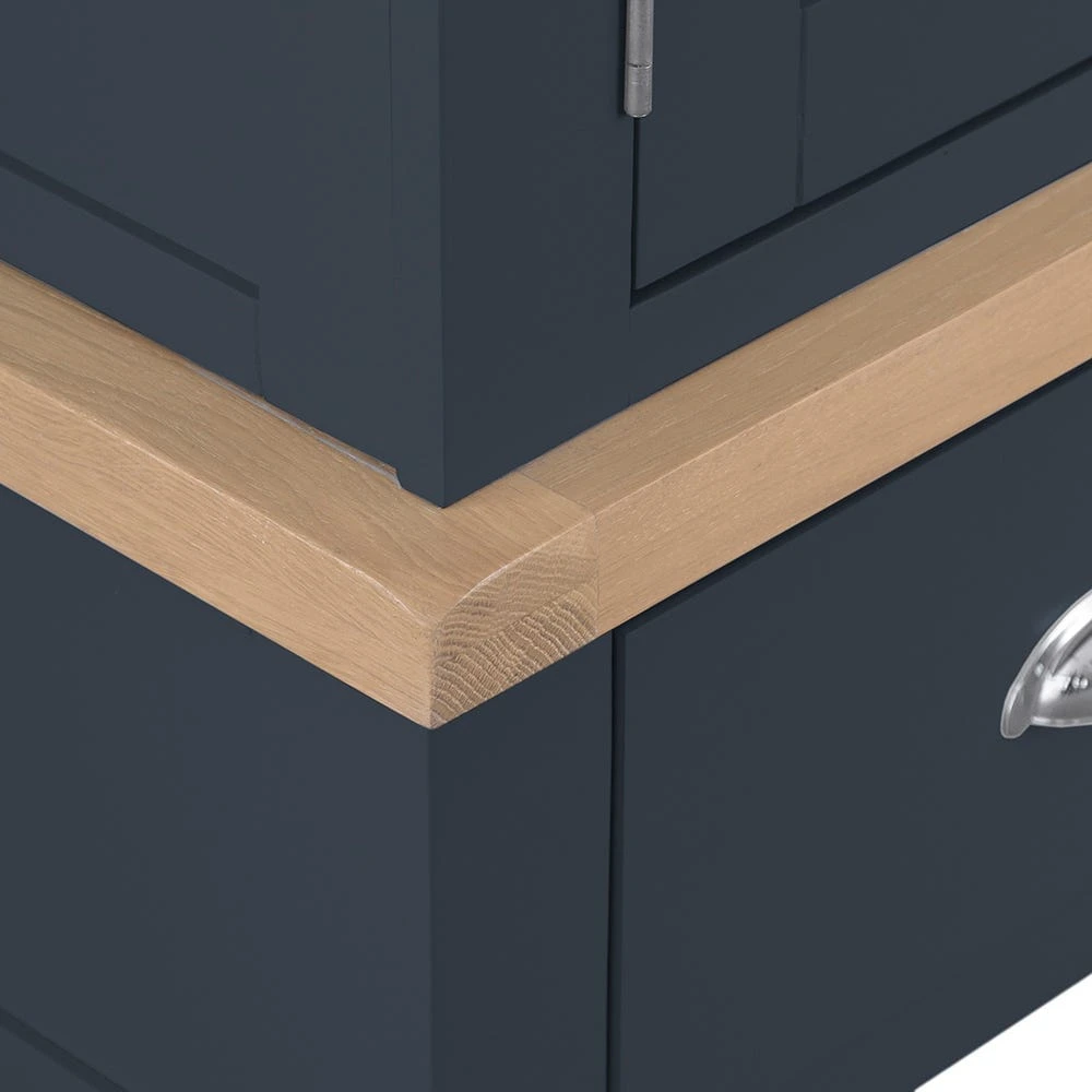 Suffolk Midnight Grey Painted Oak 2 Door Wardrobe With Drawer 6 Suffolk Midnight Grey Painted Oak 2 Door Wardrobe With Drawer - Image 6