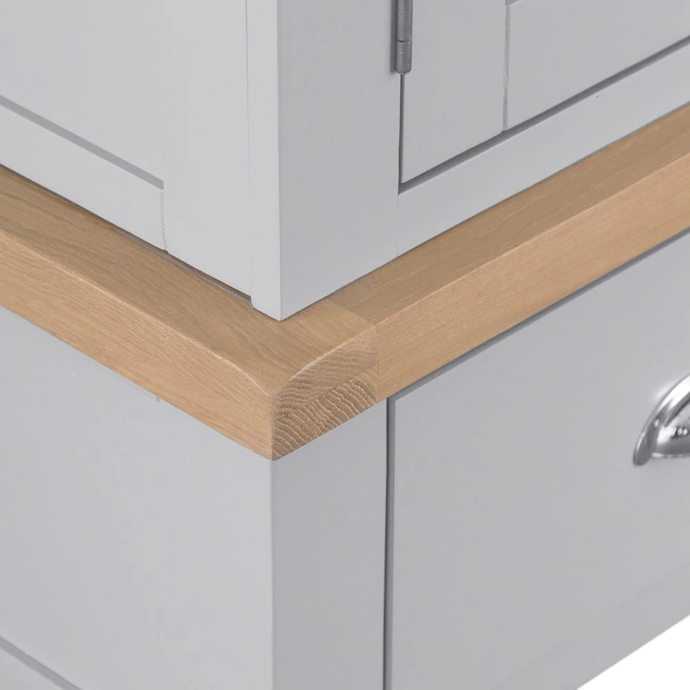 Suffolk Grey Painted Oak 2 Door Wardrobe With Drawer 2 Suffolk Grey Painted Oak 2 Door Wardrobe With Drawer - Image 2