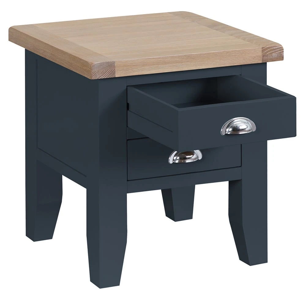 Suffolk Midnight Grey Painted Oak Lamp Table 3 Suffolk Midnight Grey Painted Oak Lamp Table - Image 3