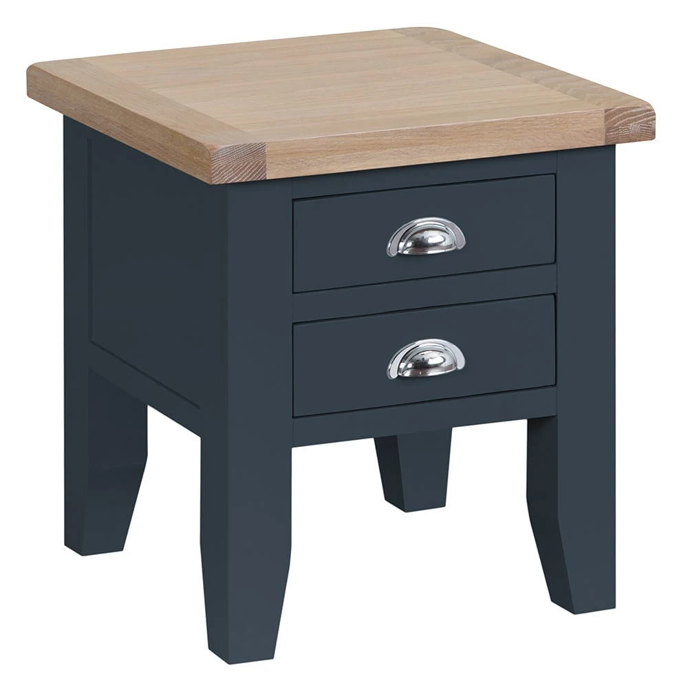 Suffolk Midnight Grey Painted Oak Lamp Table 2 Suffolk Midnight Grey Painted Oak Lamp Table - Image 2