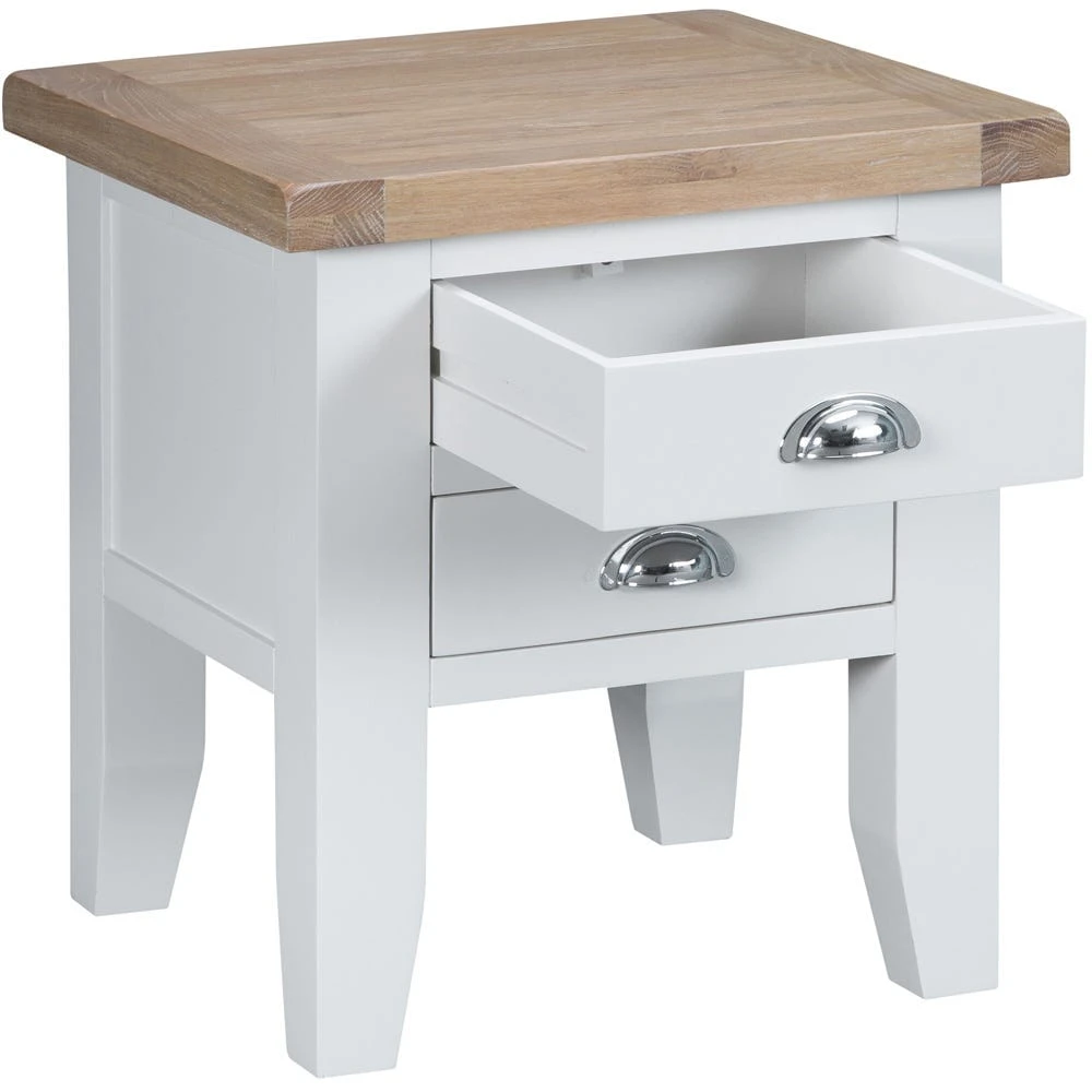 Suffolk White Painted Oak Lamp Table 2 Suffolk White Painted Oak Lamp Table - Image 2