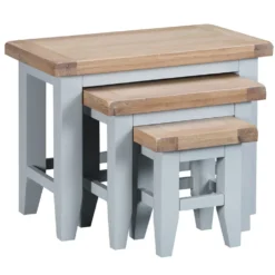 Suffolk Grey Painted Oak Nest Of 3 Tables