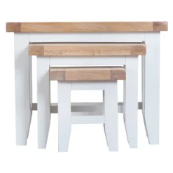 Suffolk White Painted Oak Nest Of 3 Tables -Furniture Specialty Store tt n3t wh 4 1
