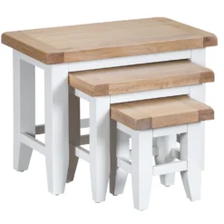Suffolk White Painted Oak Nest Of 3 Tables