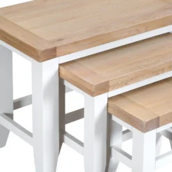 Suffolk White Painted Oak Nest Of 3 Tables -Furniture Specialty Store tt n3t wh 6 1