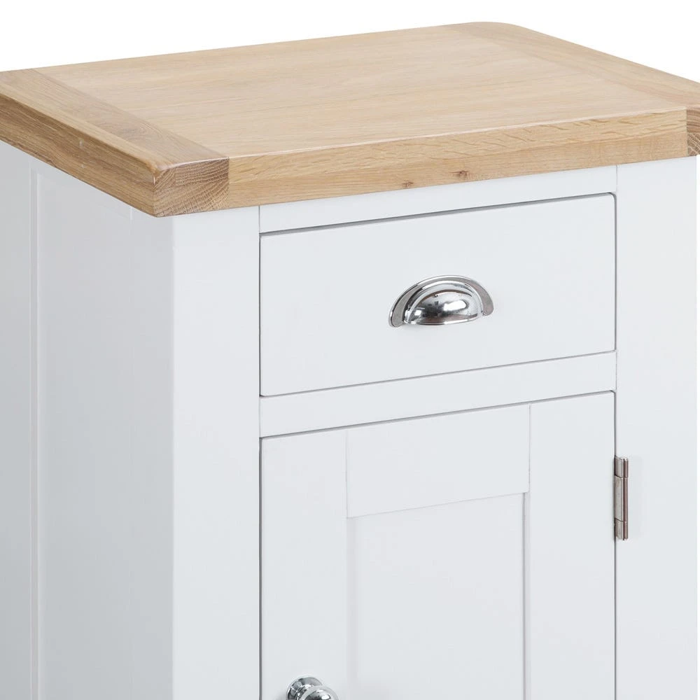 Suffolk White Painted Oak 1 Door Small Cupboard 5 Suffolk White Painted Oak 1 Door Small Cupboard - Image 5
