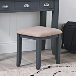 Suffolk Midnight Grey Painted Oak Dressing Stool