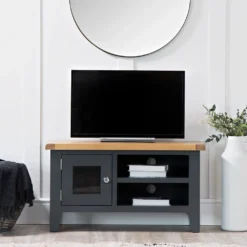 Suffolk Midnight Grey Painted Oak TV Unit