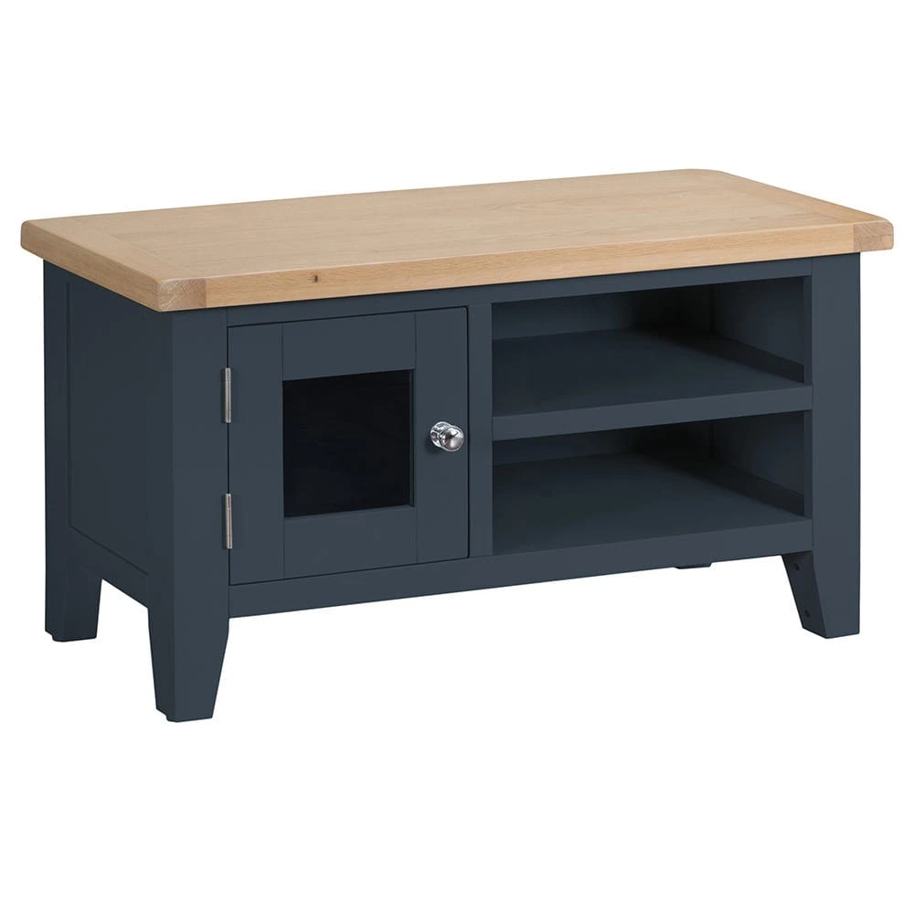 Suffolk Midnight Grey Painted Oak TV Unit 2 Suffolk Midnight Grey Painted Oak TV Unit - Image 2