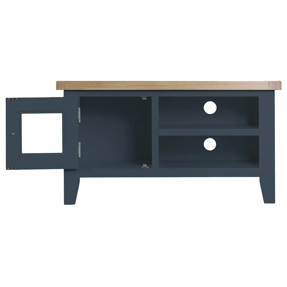 Suffolk Midnight Grey Painted Oak TV Unit 7 Suffolk Midnight Grey Painted Oak TV Unit - Image 7