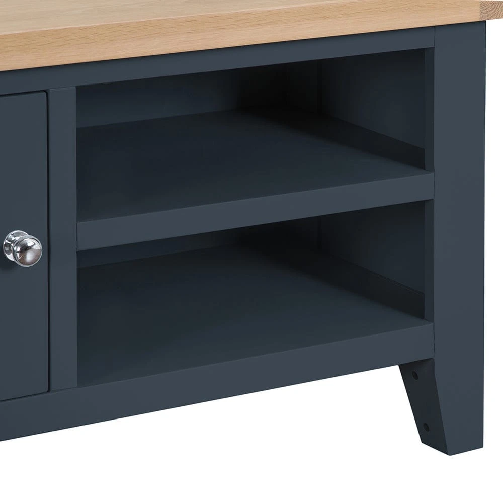 Suffolk Midnight Grey Painted Oak TV Unit 5 Suffolk Midnight Grey Painted Oak TV Unit - Image 5